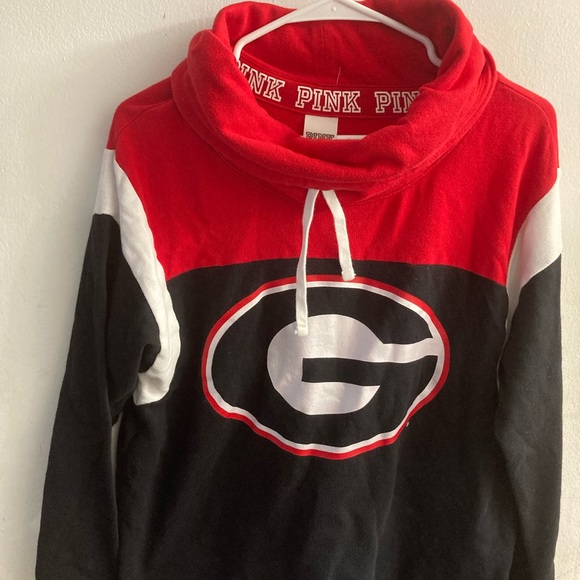 PINK Victoria's Secret Other - PINK Victoria's Secret Red and Black cotton Cowl-neck Pullover. Comfy,casual.